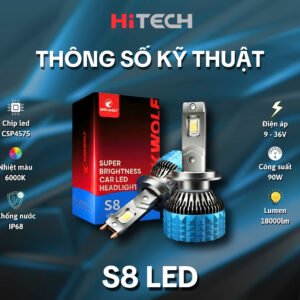 Đèn LED Tăng Sáng Ô Tô Wekwolf S8 Chính Hãng – Ánh Sáng Mạnh, Lắp Dễ, Bảo Hành 24 Tháng