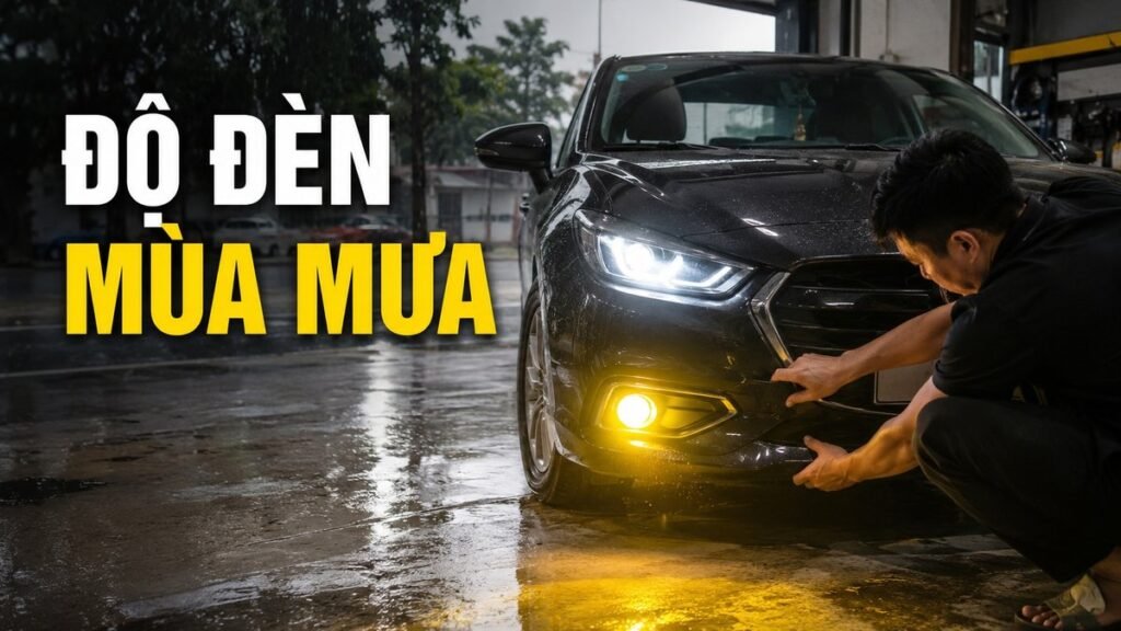 độ đèn ô tô mùa mưa