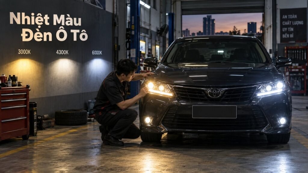 nhiệt màu đèn ô tô
